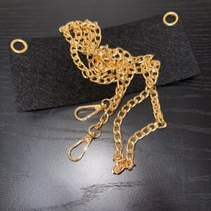 Turn your wallet into a crossbody. Gold Chain with Black Felt